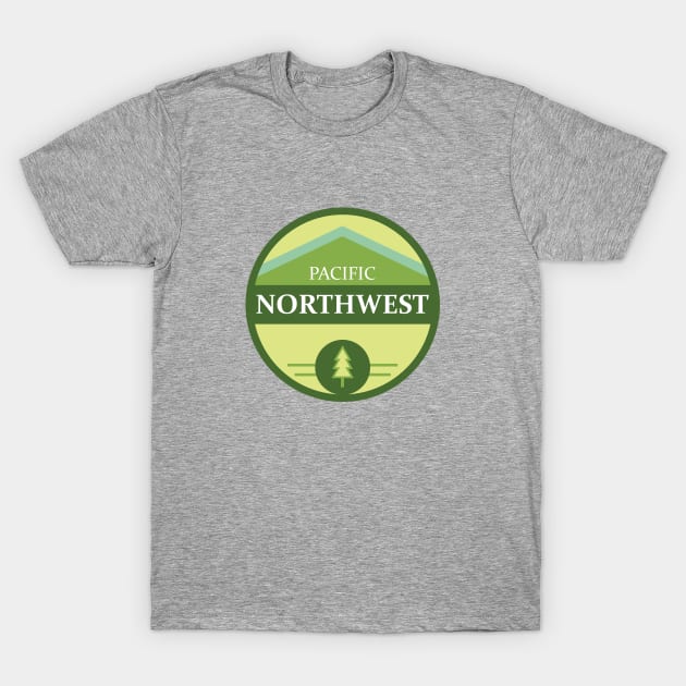 Pacific Northwest (circle badge) T-Shirt by jpforrest